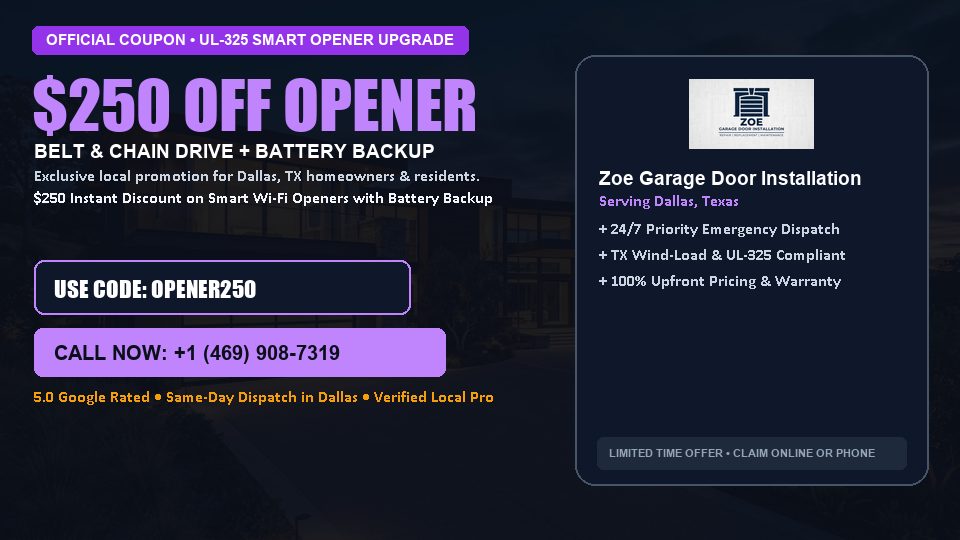 Zoe Garage Door Installation $250 OFF Premium LiftMaster Opener Installation