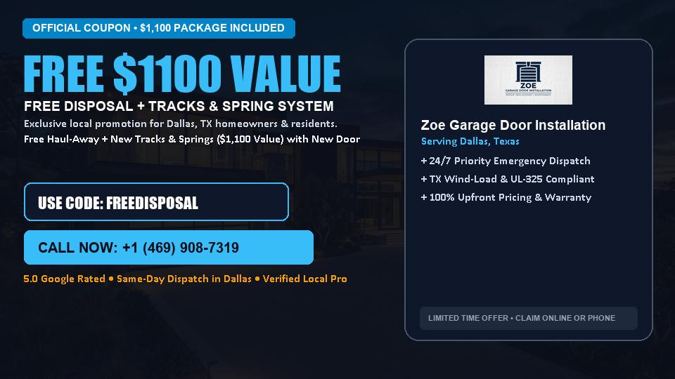 Zoe Garage Door Installation FREE Haul-Away & Heavy-Duty Tracks with New Door