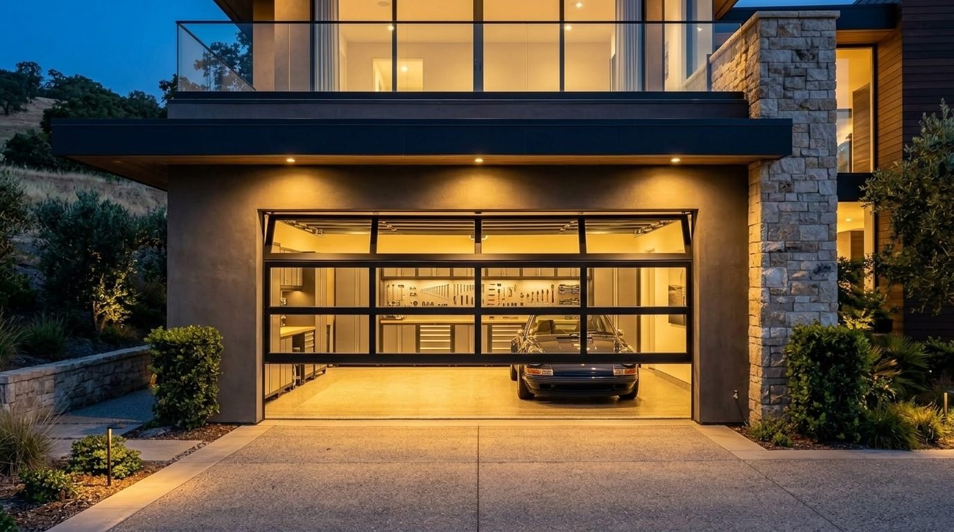 Zoe Garage Door Installation Overhead Garage Door Gliding Open in Highland Park, TX
